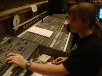 Laura running lights on Youth Sunday