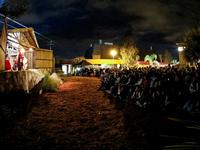 A crowd is watching part of Bethlehem at the stable