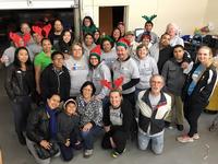 Packing food at Sunnyvale Community Services